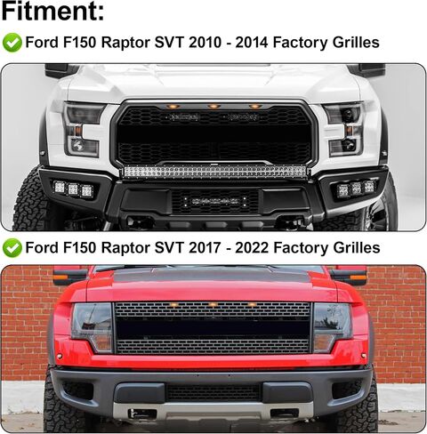 Front Grille Lights 3PCS 4LED Amber Marker Light Fit For 2010-2014 Ford F150 Raptor, 2017-2022 Ford F150 Raptor Factory Grilles, Grill Decorative LED Accessories (Not For Aftermarket) in Saudi Arabia