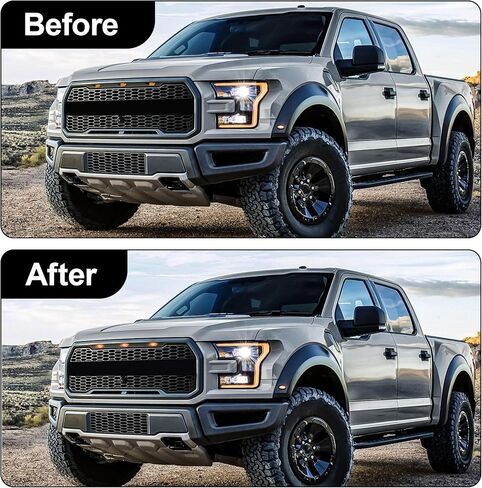 Front Grille Lights 3PCS 4LED Amber Marker Light Fit For 2010-2014 Ford F150 Raptor, 2017-2022 Ford F150 Raptor Factory Grilles, Grill Decorative LED Accessories (Not For Aftermarket) in Saudi Arabia