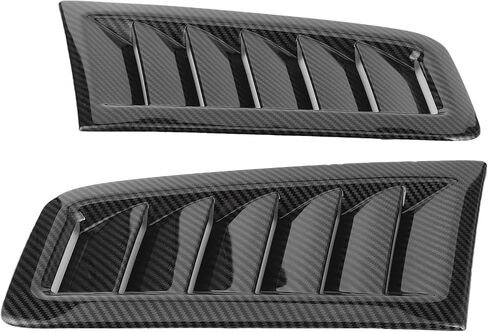 hood vents for cars - Qiilu 2 pcs Car Bonnet Vents, Universal Bonnet Air Vents Engine Hood Car Exterior Parts Fit for Focus RS MK2 Style(Carbon Fiber Color) in Saudi Arabia