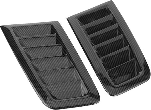 hood vents for cars - Qiilu 2 pcs Car Bonnet Vents, Universal Bonnet Air Vents Engine Hood Car Exterior Parts Fit for Focus RS MK2 Style(Carbon Fiber Color) in Saudi Arabia