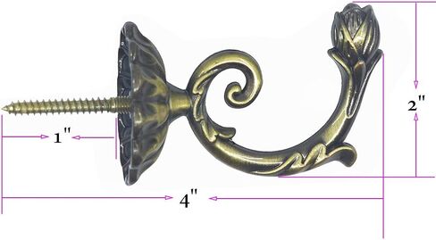 Ailejia 1Pair Curtain Holdbacks Metal Wall Mounted Curtain Tiebacks Solid Color Simplicity European Crown Hook Design Curtain Holdbacks (bronze) in Saudi Arabia
