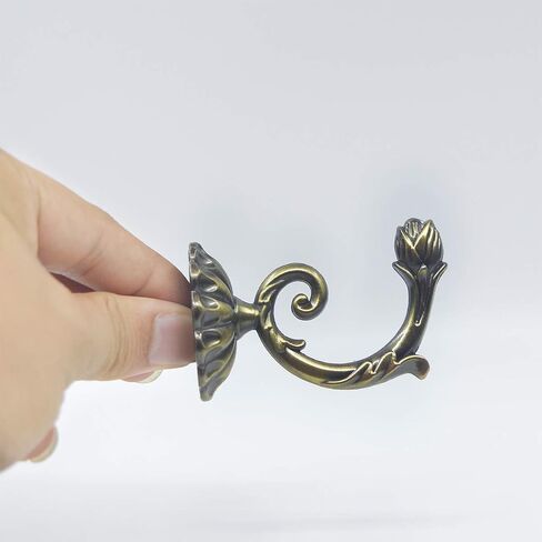 Ailejia 1Pair Curtain Holdbacks Metal Wall Mounted Curtain Tiebacks Solid Color Simplicity European Crown Hook Design Curtain Holdbacks (bronze) in Saudi Arabia