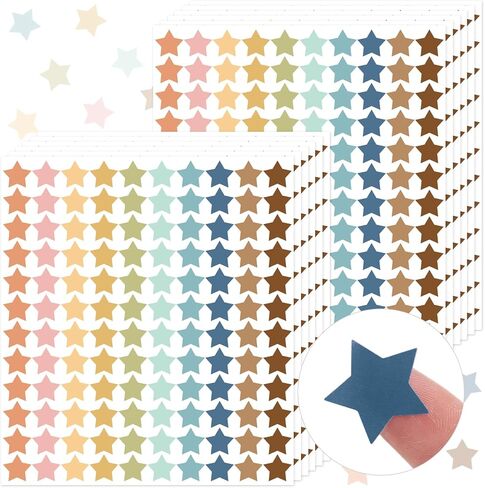 Whaline 2400Pcs Boho Heart Mini Sticker 10 Colors Paper Decals Colorful Self-Adhesive Sticker Labels for Classroom Envelopes Seals Scrapbook Gifts DIY Supplies, 0.75 in in Kuwait