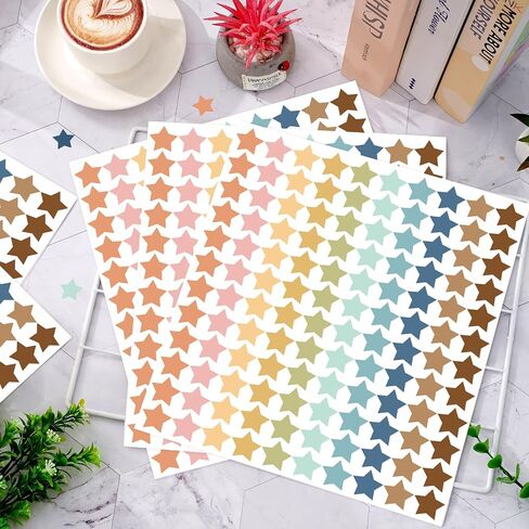 Whaline 2400Pcs Boho Heart Mini Sticker 10 Colors Paper Decals Colorful Self-Adhesive Sticker Labels for Classroom Envelopes Seals Scrapbook Gifts DIY Supplies, 0.75 in in Kuwait