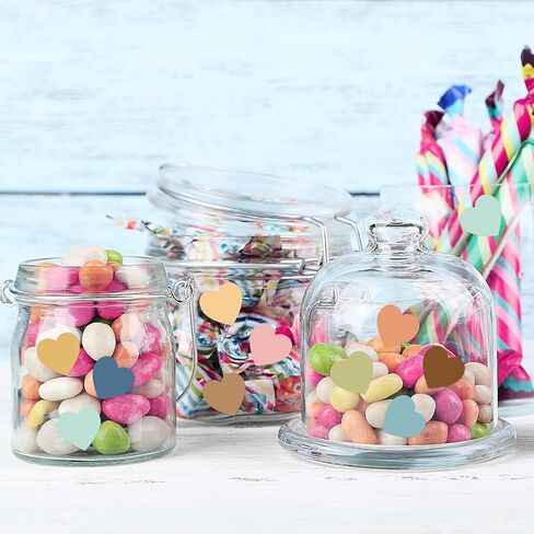 Whaline 2400Pcs Boho Heart Mini Sticker 10 Colors Paper Decals Colorful Self-Adhesive Sticker Labels for Classroom Envelopes Seals Scrapbook Gifts DIY Supplies, 0.75 in in Kuwait