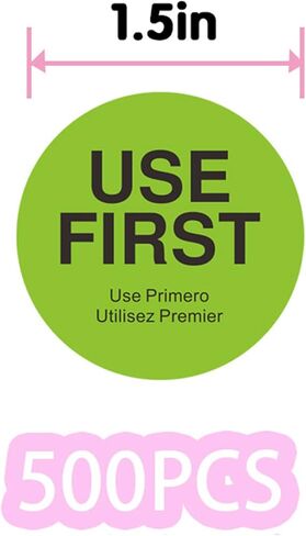 1.5 inch Round Use First Stickers, Circle Label Adhesive Dot Labels,500 Labels Per Roll(Green) in Kuwait