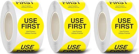 2 بكرة ملصقات دائرية مقاس 1.5 بوصة للاستخدام الأول، ملصقات منقطة لاصقة على شكل دائرة، 500 ملصق لكل لفة (برتقالي) in Saudi Arabia