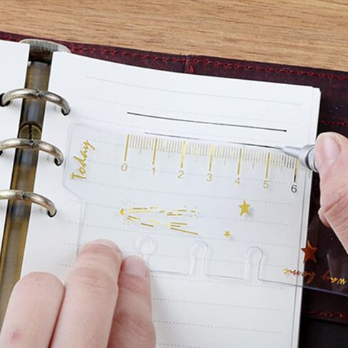 فواصل الموثق مع فواصل التبويب 6 حلقات فواصل الموثق 3 قطع من رقائق الذهب الشفاف مقسم A6 فواصل مؤشر الموثق المعدني البلاستيكي مسطرة قابلة للإدراج علامات تبويب الصفحة in Kuwait