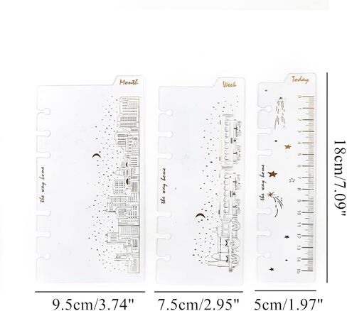 فواصل الموثق مع فواصل التبويب 6 حلقات فواصل الموثق 3 قطع من رقائق الذهب الشفاف مقسم A6 فواصل مؤشر الموثق المعدني البلاستيكي مسطرة قابلة للإدراج علامات تبويب الصفحة in Kuwait