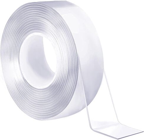 شريط مزدوج الجوانب للجدران، شريط تثبيت قابل للإزالة وشديد التحمل - لاصق قوي، قابل للغسل وقابل لإعادة الاستخدام - شريط حائط لتزيين السجاد بالصور - بكرة شريط 6.56 قدم، 1.18 بوصة in Kuwait