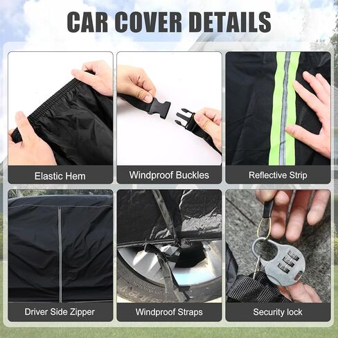 Waterproof Car Cover Replace for 2021-2024 Hyundai ioniq 5 SE/SE Standard Range/SEL/Limited, 210T Plus Cotton Inner with Zipper&Charging Hole for Car Dust Snow Rain Hail Protection in Saudi Arabia