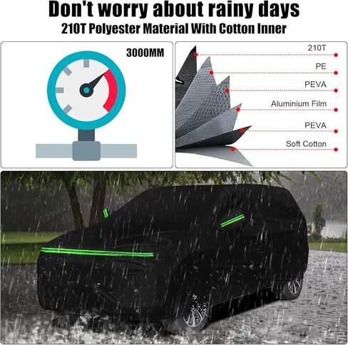 Waterproof Car Cover Replace for 2021-2024 Hyundai ioniq 5 SE/SE Standard Range/SEL/Limited, 210T Plus Cotton Inner with Zipper&Charging Hole for Car Dust Snow Rain Hail Protection in Saudi Arabia