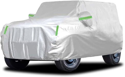 غطاء سيارة D-Lumina RAV-4 متوافق مع 2019 2020 2021 2022 2023 2024 Toyota RAV4-600D قماش أكسفورد، مع باب بسحاب مقاوم للماء في جميع الأحوال الجوية الخارجية والداخلية، أغطية كاملة للسيارات، فضي وأخضر in Saudi Arabia