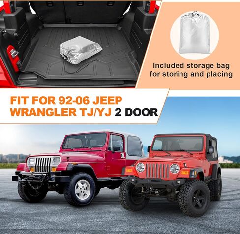 غطاء سيارة مقاوم للرياح، غطاء كابينة لـ CJ/Wrangler TJ 2 باب/غطاء رانجلر YJ 2 Door1976-2006، الملحقات، مقاوم للماء والرياح والغبار، حماية من جميع الأحوال الجوية in Kuwait