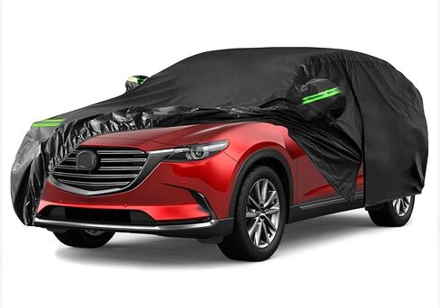 غطاء سيارة متوافق مع Mazda CX - 5 2013-2020 2021 2022، 210T أغطية سيارات لجميع الأحوال الجوية مع سحاب باب داخلي من القطن للثلج والمطر والغبار وحماية الطلاء 180 * 73 * 67 بوصة in Saudi Arabia