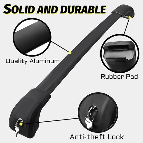 Roof Rack Cross Bars Compatible with Grand Cherokee L 2021-2025 and 2022-2025 Grand Cherokee WL with Anti-Theft Lock, Black Matte Aluminum Anti-Corrosion Crossbars in Saudi Arabia