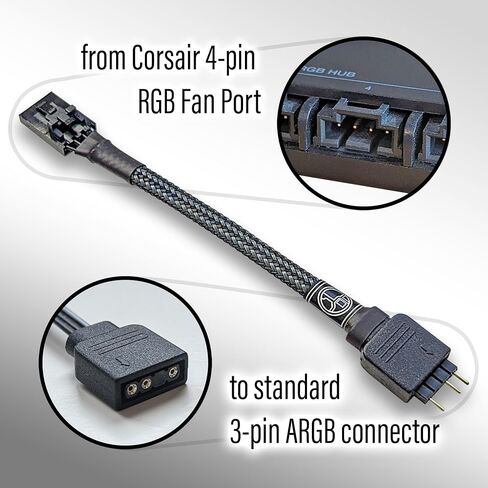 Standard 3-Pin ARGB Adapter for Corsair Commander Core XT, Commander Core, Lighting Node Core and RGB Fan Hub (Pack of 1) in Saudi Arabia