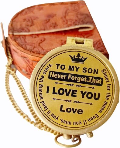 to My Son Compass Personalized Compass with Case Gift for Son,to My Son Gift,Mom to Son Gift Dad to Son, Grandson Gift, Antique Nautical Vintage Directional Magnetic Pocket Compass in Saudi Arabia