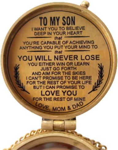to My Son Compass Personalized Compass with Case Gift for Son,to My Son Gift,Mom to Son Gift Dad to Son, Grandson Gift, Antique Nautical Vintage Directional Magnetic Pocket Compass in Saudi Arabia
