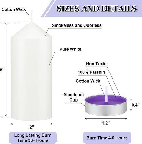 66 Pcs DIY Candle Painting Kit with Tea Lights Candles Include 6 White Pillar Candles 60 Colored Tealight Candles for Crafts Birthday Wedding Party Favors(2" X 5") in Saudi Arabia