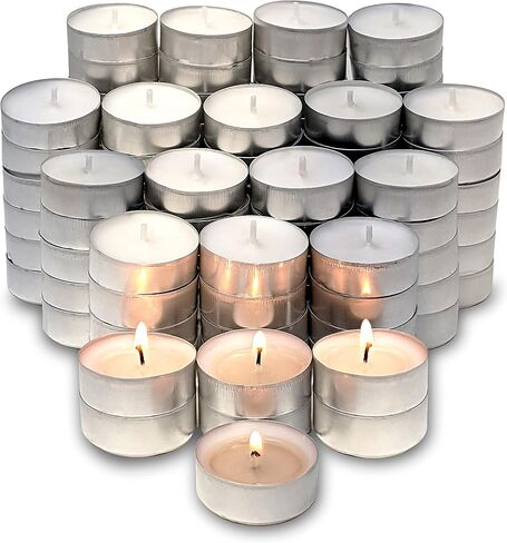 Hyoola Tea Lights Candles - 50 Bulk Candles Pack - Tea Candles Unscented- European Made Tealight Candles in Kuwait