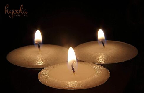 Hyoola Tea Lights Candles - 50 Bulk Candles Pack - Tea Candles Unscented- European Made Tealight Candles in Kuwait