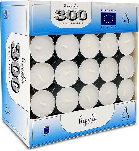 Hyoola Tea Lights Candles - 50 Bulk Candles Pack - Tea Candles Unscented- European Made Tealight Candles in Kuwait