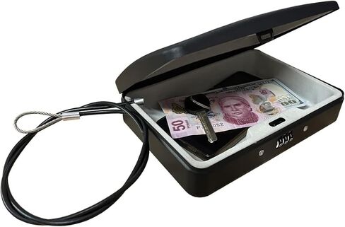 صندوق قفل أمان محمول من SEPOX® Twins مصنوع من الفولاذ، خزانة تخزين شخصية آمنة للسفر للأشياء الصغيرة، مع كابل بطول 3 أقدام وقفل مجموعة قابل لإعادة الضبط للسكن والسيارة والرياضة والمكتب ومقاوم للماء in Kuwait