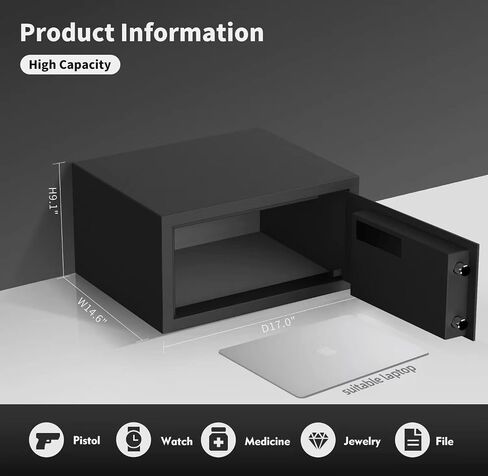 1.2 قدم مكعب خزانة صندوق الأمان مع كلمة المرور الرقمية والمفاتيح الإلكترونية الأمن RV صندوق الأمان صندوق قفل المال للمنزل فندق مكتب الأعمال مجوهرات بندقية النقدية in Saudi Arabia