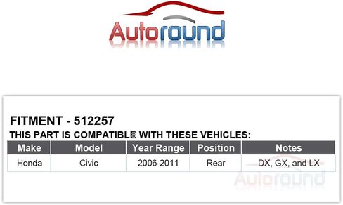 محور العجلة الخلفية Autoround ومجموعة المحمل 512257 متوافق مع Honda Civic LX DX GX 2006 2007 2008 2009 2010 2011 5 العروة in Saudi Arabia