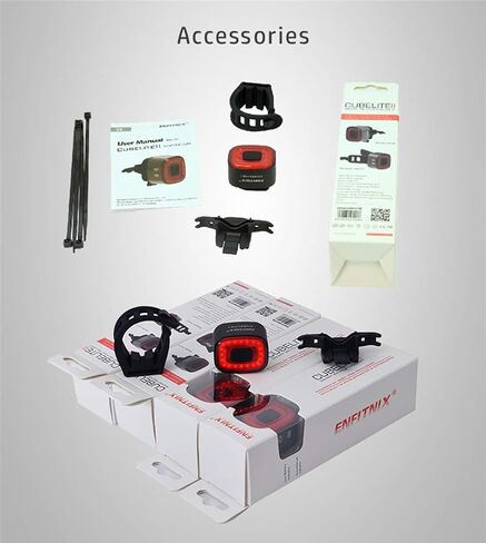 USB Rechargeable LED Bike Tail Light, CUBELITE II Smart Bicycle Light, Brake Induction, Multiple Lighting Mode, IPX5 Waterproof Cycle Torch Small Detachable Rear Safety Red Bicycle Blinker in Saudi Arabia