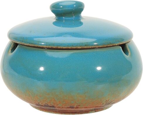 K COOL Ashtray, Outdoor Ashtray with Lid Smokeless Waterproof Ash Tray, Ceramic Ashtray for Cigarettes Home Office, Porch Patio Decorations Outdoor Indoor Ashtray (Blue) in Saudi Arabia