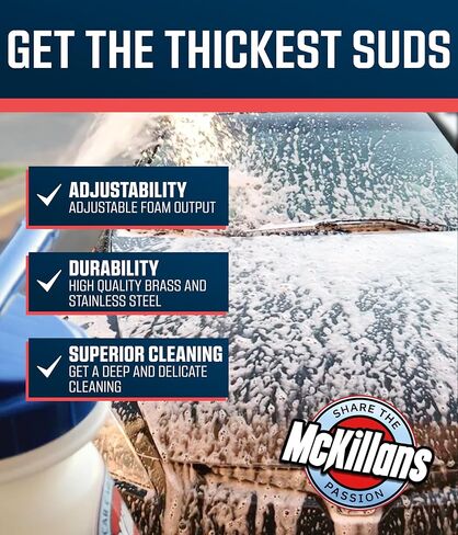 McKillans تصميم مُحسّن لخرطوم الحديقة، مسدس رغوي قابل للتعديل لغسيل السيارات، بخاخ صابون مع موصل سريع 3/8 بوصة لتفصيل السيارات والشاحنات in Kuwait