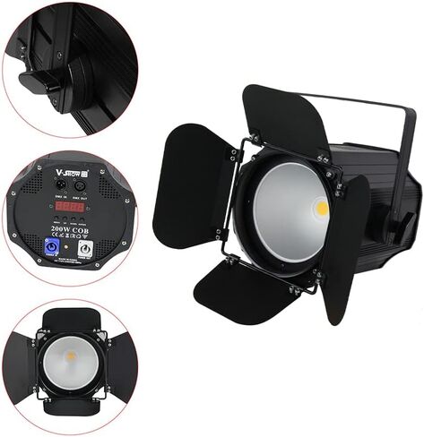 V-Show 200W COB Par - LED مصباح لوحة الطاقة العالية مصباح الفيلم والتلفزيون ضوء مسرح الأداء كتم الصوت in Kuwait