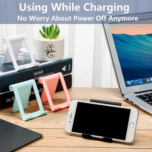 Frienda 4 Pieces Cell Phone Stand Foldable Phone Holder Multi-Angle Universal Mobile Phone Stand Portable Smartphone Dock Compatible with Most Cell Phone and Tablet for Desk (Black) in Saudi Arabia
