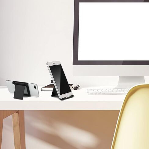 Frienda 4 Pieces Cell Phone Stand Foldable Phone Holder Multi-Angle Universal Mobile Phone Stand Portable Smartphone Dock Compatible with Most Cell Phone and Tablet for Desk (Black) in Saudi Arabia