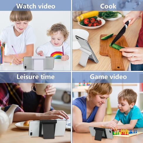 Frienda 4 Pieces Cell Phone Stand Foldable Phone Holder Multi-Angle Universal Mobile Phone Stand Portable Smartphone Dock Compatible with Most Cell Phone and Tablet for Desk (Black) in Saudi Arabia