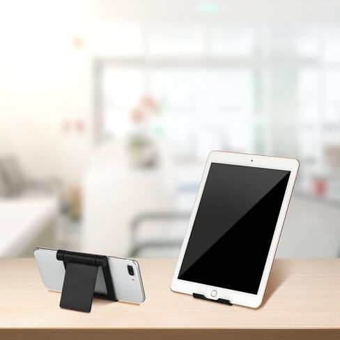 Frienda 4 Pieces Cell Phone Stand Foldable Phone Holder Multi-Angle Universal Mobile Phone Stand Portable Smartphone Dock Compatible with Most Cell Phone and Tablet for Desk (Black) in Saudi Arabia