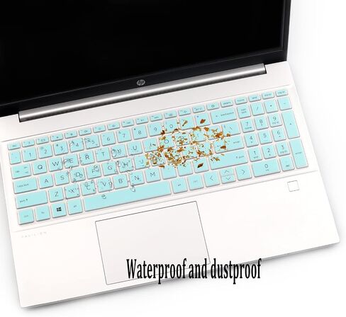 2 قطعة غطاء لوحة المفاتيح لـ 2022 HP Pavilion & HP Laptop 15-eg 15-eh 15-er 15-eg0073/1073cl 15-eg1053cl eg0070wm eg0021nr eg0025nr 15-eh1085CL eh1052/1070wm eh1010nr 15-er0056cl er0151nr-HotBlue+واضح in Kuwait