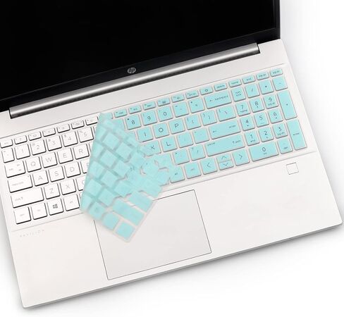 2 قطعة غطاء لوحة المفاتيح لـ 2022 HP Pavilion & HP Laptop 15-eg 15-eh 15-er 15-eg0073/1073cl 15-eg1053cl eg0070wm eg0021nr eg0025nr 15-eh1085CL eh1052/1070wm eh1010nr 15-er0056cl er0151nr-HotBlue+واضح in Kuwait