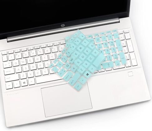 2 قطعة غطاء لوحة المفاتيح لـ 2022 HP Pavilion & HP Laptop 15-eg 15-eh 15-er 15-eg0073/1073cl 15-eg1053cl eg0070wm eg0021nr eg0025nr 15-eh1085CL eh1052/1070wm eh1010nr 15-er0056cl er0151nr-HotBlue+واضح in Kuwait