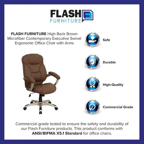 Flash Furniture Jessie كرسي مكتب مريح دوار من الجلد الأسود ذو الظهر العالي مع قاعدة وأذرع من النايلون الفضي in Saudi Arabia