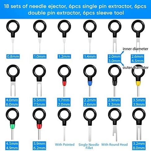 Terminal Pin Removal Tool Kit 82 Pcs Depinning Electrical Connector Pin Extractor Tool Set Wire Terminal Release for Automotive Car Household Devices - Black in Kuwait