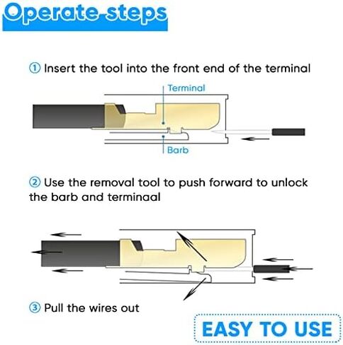 Terminal Pin Removal Tool Kit 82 Pcs Depinning Electrical Connector Pin Extractor Tool Set Wire Terminal Release for Automotive Car Household Devices - Black in Kuwait