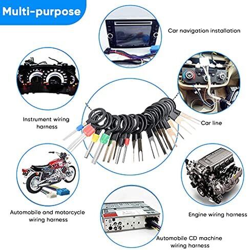 Terminal Pin Removal Tool Kit 82 Pcs Depinning Electrical Connector Pin Extractor Tool Set Wire Terminal Release for Automotive Car Household Devices - Black in Kuwait