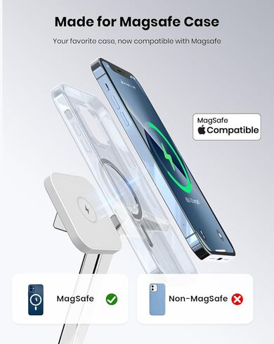 شاحن لاسلكي مع MagSafe، محطة شحن 3 في 1 لأجهزة Apple، حامل مغناطيسي لسلسلة iPhone 15/14/13/12، سلسلة iWatch Ultra/SE/9/8/7/6/5/4/3/2 ‎ايربودز 3/برو/2 in Kuwait