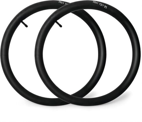 2 Pcs Bicycle Inner Tube, 20 x 1.75 Premium Butyl Rubber Inner Tube, Copper Valve, Sidewall Thickness 0.9-1mm, Packed in Color Box, Suitable for Mountain Bikes/Folding Bikes/Adult/Children's Bikes in Saudi Arabia