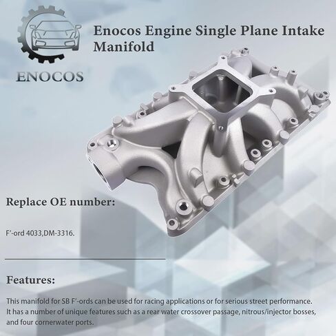 DM-3316 الألومنيوم SBF مشعب السحب ذو المستوى الواحد المتوافق مع الكتلة الصغيرة F-ord 351W Windsor V8، 3500-8000 RPM in Kuwait