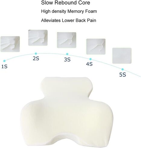 Lumbar Support Pillow for Car, Genuine Leather Car Back Support,Memory Foam Low Back Cushion for Office Chair(Black 1 Pack) in Kuwait