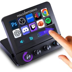 Stream Dock with Knobs Screen N4E - Mirabox Steamdeck for PC Mac, Volume Control, 10 Macro Keys, Wired Studio Streaming Controller for Content Creators, Live Gaming Streaming Deck Plus